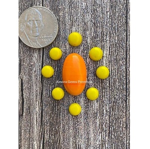 Conjunto de racimo de Rosarita naranja y amarillo vibrante, piedras preciosas sueltas para hacer joyas, anillos artesanales, pendientes y hechos a mano personalizados - Product Image 3