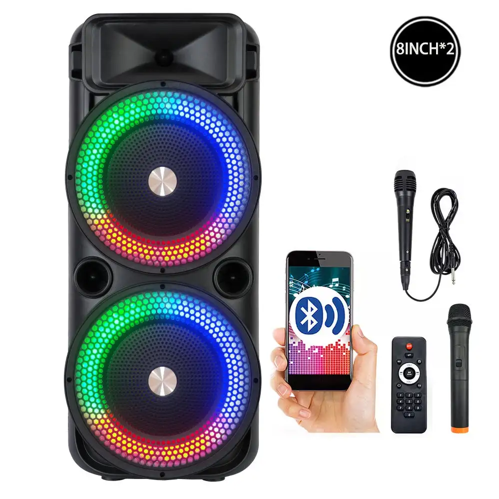 2023 Hot Selling Portable Bocinas Altavoz Bluetooth With Mic Professional Rock Speaker Bluetooth Karaoke With LED Light