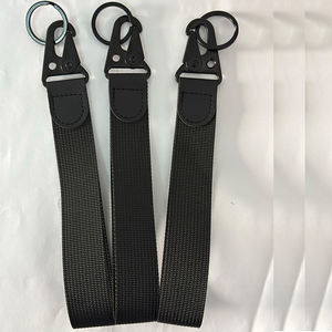 Porte-clés court en lanière noire pour hommes et femmes, sur mesure, lanière de poignet, boucle pour clés - Product Image 2