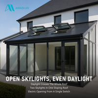 Puits de lumière électriques étanches en alliage d'aluminium avec cadre en verre et verre trempé feuilleté pour villa, patio, cour et jardin
