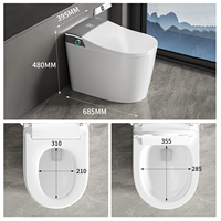 WC Intelligent Monobloc de Luxe Automatique avec Chasse d'Eau Automatique, Télécommande, Jet d'Eau, Monté au Sol et Siège Chauffant pour Salle de Bain