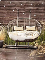 Chaise à bascule double - Cadre en acier de style décontracté, design de balançoire de jardin d'extérieur très vendu