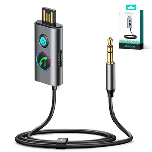 Joyroom Không Dây Màu Xám Đen Bluetooth 5.3 Xe Âm Thanh Receiver Đầy Màu Sắc LED Transmitter Âm Thanh Adapter