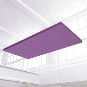 Paneles de Techo Cuadrados 1200*1200x40mm de Lana de Vidrio Acústica, Lámpara Colgante Ignífuga Fácil de Instalar para Sala de Conferencias - Product Image 1