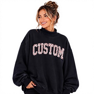 Customized Streetwear Winter Anti-shrink Mockneck Collar Long Sleeve Casual Sweatshirt for Women Street wear High Quality <b>Top</b> - Product Image 1