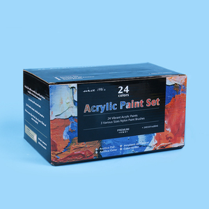 Juego de <span class=keywords><strong>Pintura</strong></span> <span class=keywords><strong>Acrílica</strong></span> Profesional Giorgione de 24 Colores en Tubos de 60 ml, <span class=keywords><strong>con</strong></span> Tres Pinceles, para <span class=keywords><strong>Pintar</strong></span> en Lienzo, en Botellas de <span class=keywords><strong>PVC</strong></span> - Product Image 6