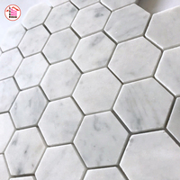 Meilleure vente en gros sur Alibaba, carrelage en pierre naturelle hexagonal, mosaïque en marbre blanc