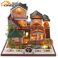 HongDa Offre Spéciale Fille Jouets Miniature Dollhouse brillera Dans Le Style chinois