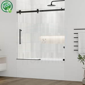 Porte de douche coulissante en verre dépoli nickel brossé, glissement fluide, taille sur mesure - Product Image 2