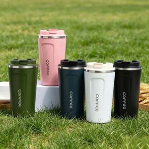 Thermos de voyage en acier inoxydable 380/510 ml à double paroi isolé sous vide, tasse à café anti-fuite sans BPA, écologique, boîte cadeau 12-24 - Product Image 6