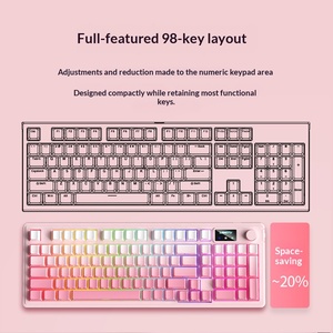 คีย์บอร์ดไร้สายบลูทูธแบบสามโหมด RGB คีย์บอร์ดเมมเบรนแบบมีสายแบบเงียบสำหรับสำนักงานและแล็ปท็อปสำหรับเล่นเกม - Product Image 4
