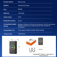 Caja CarPlay Inalámbrica para BMW con Sistema Android 14, 2GB+16GB, Descarga Cualquier Aplicación, YouTube/Netflix Integrados, Duplicación de Pantalla