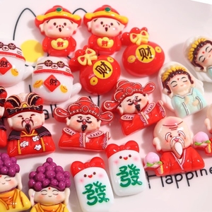 Figure mitologiche cinesi in resina charm abbellimenti fatti da te per decorazioni Scrapbooking figure fortunate il dio <span class=keywords><strong>della</strong></span> ricchezza - Product Image 4