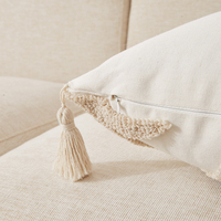 Housse de coussin décorative style ferme avec pompons pour la maison