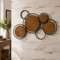 Décoration murale en bois faite à la main, vente en gros, accent décoratif pour la maison, 109,22*3,18*75,57CM, décoration murale vintage en métal pour la maison, luxe