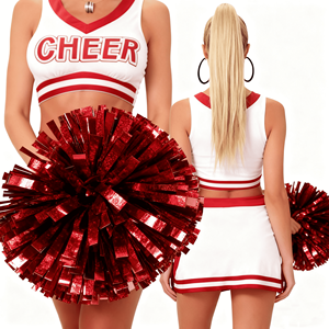 Cô gái tuổi teen đỏ trắng sexy Crop Top cheerleader thống nhất set-tùy chỉnh kích thước & tàu nhanh - Product Image 4