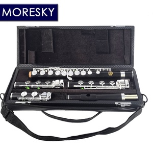 Flûte en ébène MORESKY /C+B+Bb, 16+17+18 clés, trous ouverts, plaqué argent, clé E, Grenadilla, professionnelle MFL-1601 - Product Image 1