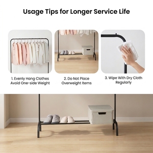 <span class=keywords><strong>Porte</strong></span>-<span class=keywords><strong>manteau</strong></span> et étagère de rangement en métal pour la maison, idéal pour balcon et chambre - Product Image 6