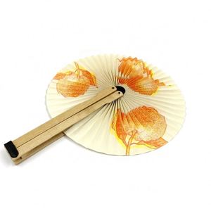 Abanico de Mano Redondo Personalizado con Impresión, Regalo Promocional de Marca 2022, Abanico Plegable de Papel y Madera - Product Image 3