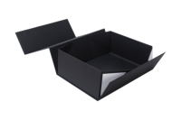 Boîte cadeau rigide pliable écologique et recyclable avec fermeture magnétique, boîte d'emballage en papier rigide noir de luxe pliable pour cosmétiques