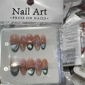 <span class=keywords><strong>Uñas</strong></span> Acrílicas Hechas a Mano de Estilo Aleatorio, 10 Piezas, <span class=keywords><strong>Uñas</strong></span> <span class=keywords><strong>Postizas</strong></span> al por Mayor, <span class=keywords><strong>Uñas</strong></span> de Diseño a Presión - Product Image 2