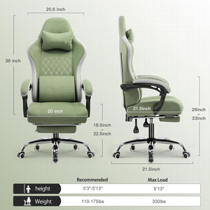 Silla Gamer Ergonómica con Respaldo Alto y Soporte Lumbar, Silla de Juego Rosa - Product Image 2