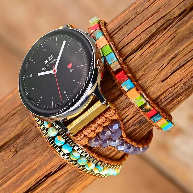 Natural Stone Strap Compatible With Samsung Watch 46mm /Huawei watch GT/Huami Amazfit 47mm Replacement Bracelet for 20/22mm Band