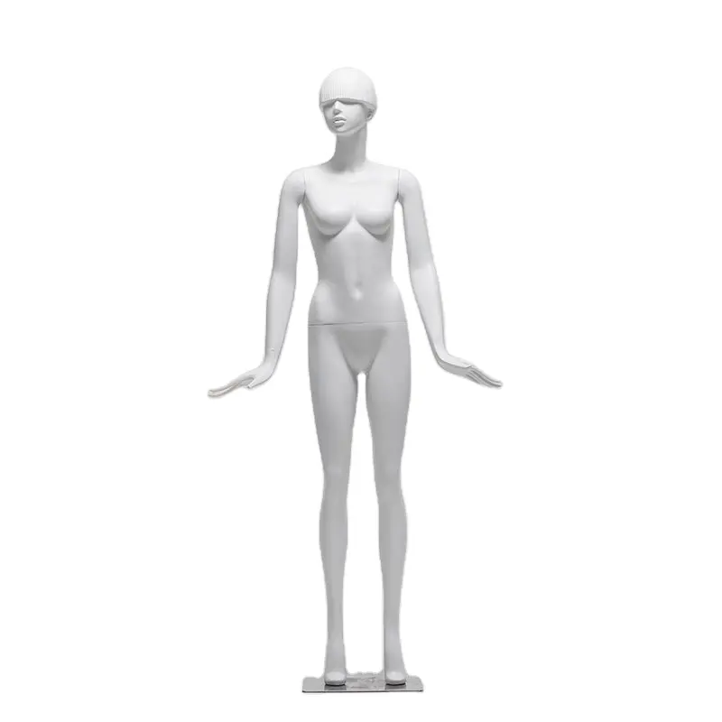 Maniquí de cuerpo completo para mujer, elegante maniquí de fibra de vidrio negro con cabeza de seta, de pie, blanco, gran oferta