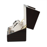 Boîte à remontoir de montre automatique en bois brillant à 2 emplacements, avec contrôle LCD, coussin à mémoire de forme et logo personnalisé, étui de rangement pour montres