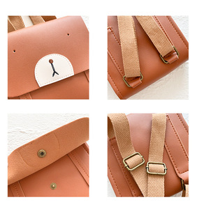 Mochila De Cuero Pu para niños y niñas, bolso escolar de oso de dibujos animados, bonito - Product Image 5