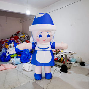 Muñeca Inflable Personalizada de Dibujos Animados <span class=keywords><strong>Azul</strong></span>, Decorativa, Publicitaria, Niña Pequeña de Dibujos Animados - Product Image 1