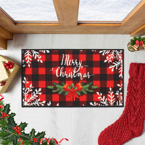 Alfombrilla de entrada lavable de perfil bajo antideslizante a cuadros de búfalo rojo, alfombrilla de puerta de <span class=keywords><strong>Navidad</strong></span> para puerta delantera y trasera interior - Product Image 5