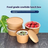 Vente en gros Bol en papier kraft jetable biodégradable Boîte à salade fast-food à emporter Bento Liner Egg Sushi Assiette de riz