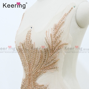 Vente en gros de mariée élégante Ose or Wph-1725 appliques de strass - Product Image 3