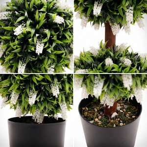 Arbre artificiel double boule <span class=keywords><strong>de</strong></span> lavande blanche RUOPEI, 5000H, résistant aux UV et à la <span class=keywords><strong>d</strong></span>écoloration, pour porche avant, <span class=keywords><strong>entrée</strong></span>, <span class=keywords><strong>d</strong></span>écoration intérieure - Product Image 3