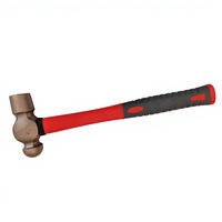 Marteau à tête sphérique en bronze d'aluminium de 0,2 kg de la marque Oak, outils anti-étincelles, avec manche en fibre de verre, adapté à divers domaines