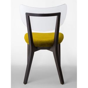 Sedia Moderna Trasparente in Legno con Telaio MONOBLOCCO in Faggio Tinto MOKA, Velluto Verde Oliva-SURI per Soggiorno SRIVL035 - Product Image 4