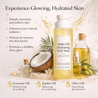 Gel douche hydratant OEM |   Gel douche hydratant multi-huiles pour une peau éclatante |   Nettoyant doux en marque propre