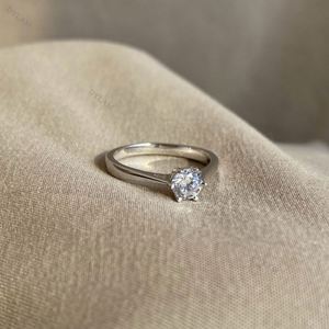 Bague de mariage Dylam Zircon, bagues de fiançailles simplistes, diamant Moissanite, vintage, éthique, meilleures entreprises de bagues, moitié prix - Product Image 6