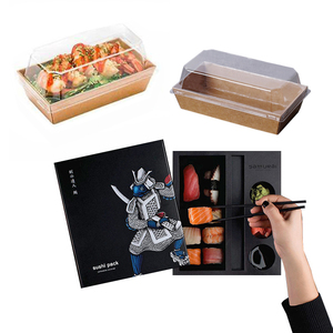 Hộp đựng <span class=keywords><strong>sushi</strong></span> dùng một lần bằng giấy kraft, sản xuất chuyên nghiệp - Product Image 4
