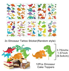 Artículos para Fiesta de Cumpleaños de Dinosaurios: Globos de Aluminio con Sonido de Rugido de Dinosaurio, Pancartas de Feliz Cumpleaños, Pompones, Decoraciones para Cupcakes, Pegatinas, Cintas Decorativas - Product Image 3