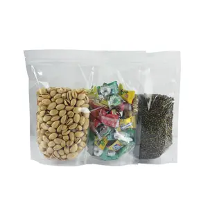 透明立起塑料袋，用于食品粉末咖啡盐，带拉链制造商