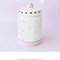 Pot de stockage de pâques de haute qualité, élégant, en Relief rose doré poulet scellé, boîte à biscuits thé pots en céramique avec couvercle