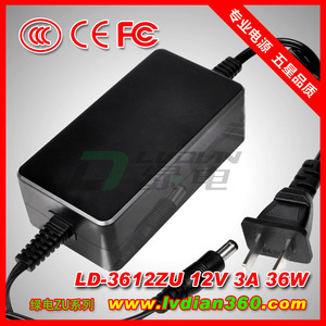 <b>12V</b> 3A Power <b>Adapter</b> 100-240V Input DC Output US Plug 1M Cable for LCD Monitors - Product Image 3