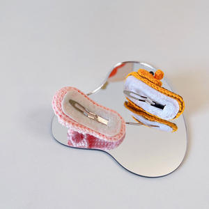 Zapatillas de animales de ganchillo hechas a mano <span class=keywords><strong>para</strong></span> niños, horquilla divertida <span class=keywords><strong>para</strong></span> bebé, objetos decorativos que no dañan el pelo, flequillo, tarjeta <span class=keywords><strong>BB</strong></span> - Product Image 4