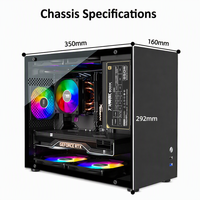 Boîtier d'ordinateur mini portable de bureau, boîtier PC transparent latéral, prend en charge les cartes mères M-ATX ITX