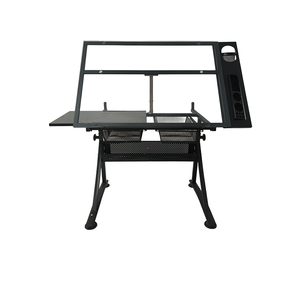 Escritorio <span class=keywords><strong>de</strong></span> Dibujo Ergonómico con Superficie <span class=keywords><strong>de</strong></span> Vidrio Inclinable, Almacenamiento <span class=keywords><strong>de</strong></span> Malla y Marco Metálico para Artistas, Arquitectos y Espacios <span class=keywords><strong>de</strong></span> <span class=keywords><strong>Trabajo</strong></span> Creativos - Product Image 5