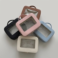 Sac cosmétique transparent en PVC personnalisé, imperméable, grande capacité, pour femmes, voyage quotidien, rangement des produits de soin de la peau et du maquillage