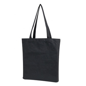 Sac fourre-tout en toile de coton uni, pas cher, en gros, avec poche intérieure - Product Image 4