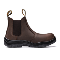 Bottes de sécurité Chelsea mi-montantes en cuir véritable avec embout en fibre de verre pour homme et femme, idéales pour le travail et les loisirs, modèle ingénierie haut de gamme